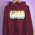 Assume Nothing Bear Pride Flag Hoodie - Maroon